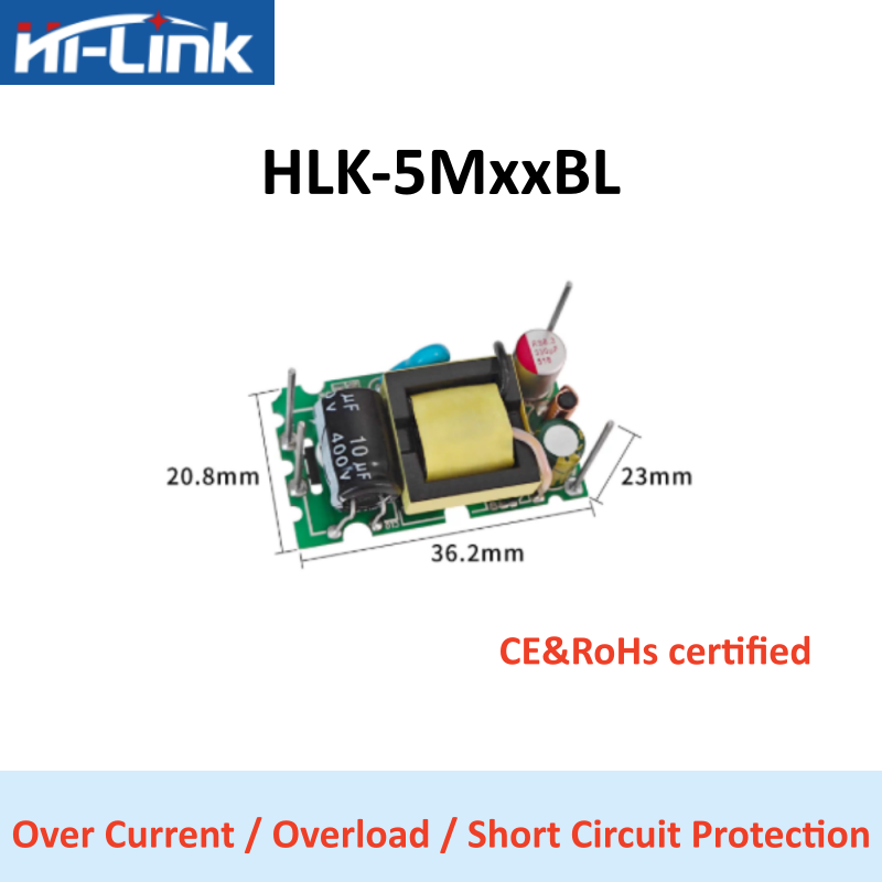 Open Frame Power Supply - Hi-Link HLK-5M03/05/12/15/24BL 5W オープンフレーム AC-DC 電源