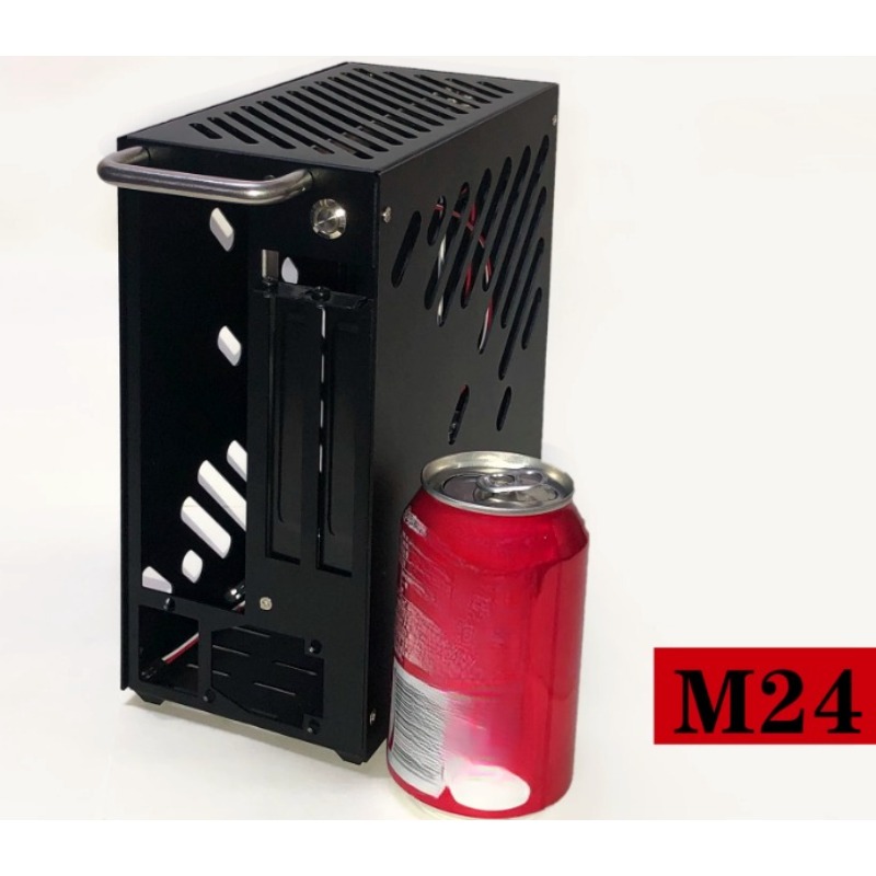 Psu Computer - M24 ミニ A4 ITX シャーシ フルアルミニウム製透明サイドカバー