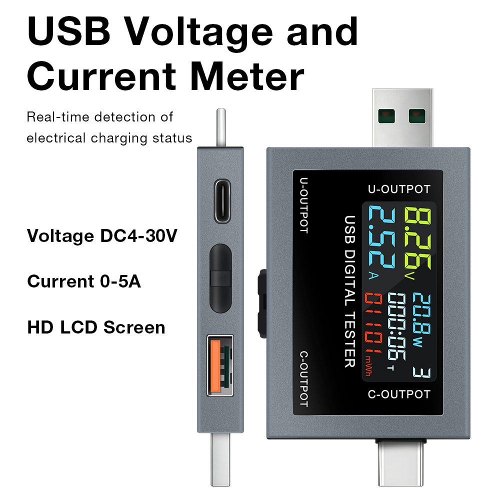 Power Supply Tester - USB Type-C 充電テスター DC 4.5-50V 0-8A