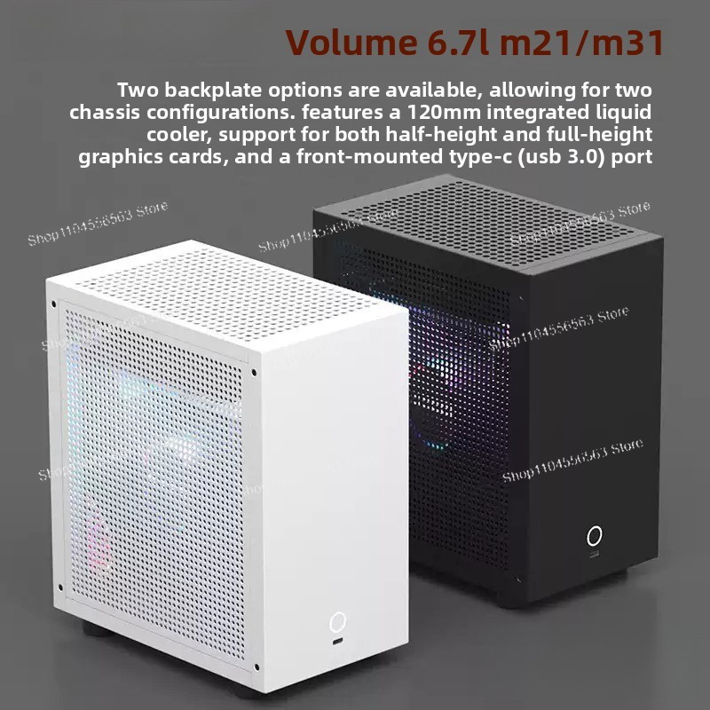Psu Computer - M21 / M31 Mini ITXコンピューターケース、120mm AIO水冷クーラー、ロープロファイルGPU、1U