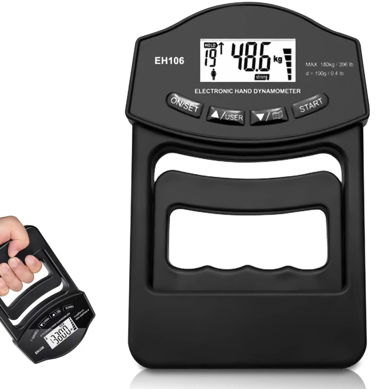 Power Supply Tester - 396ポンド/180キロ デジタルハンドダイナモメーター グリップグリップ強度テスター LCDスクリーン付き 前腕トレーニング 指のパワー