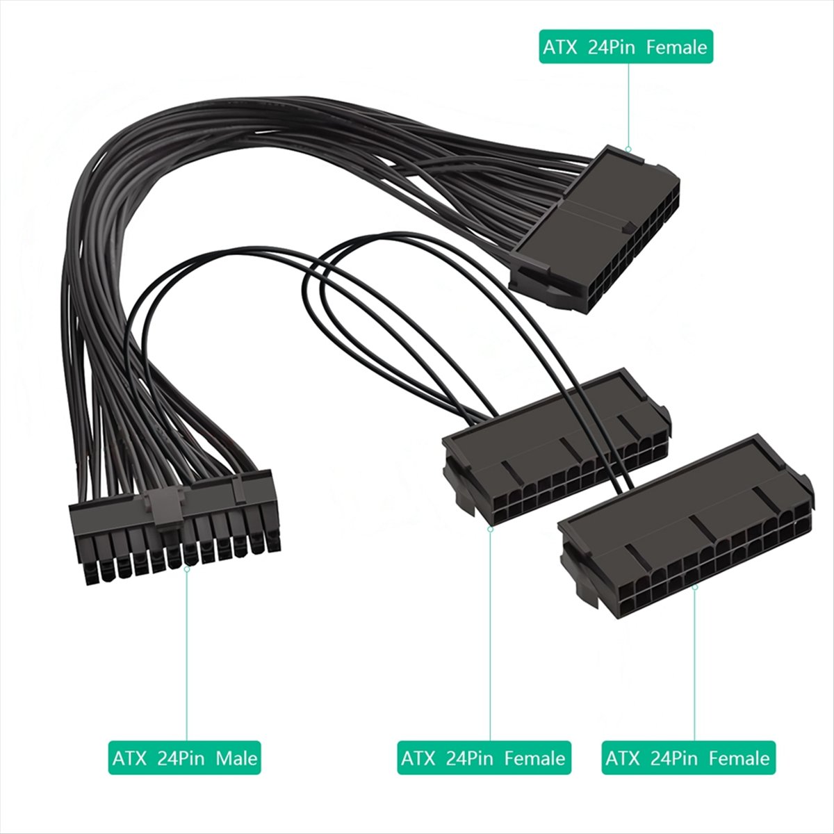 Psu Computer - 【A19R】ATX 24ピン オス1-3ポート メス電源供給PSUスプリッターケーブル ノートパソコン用