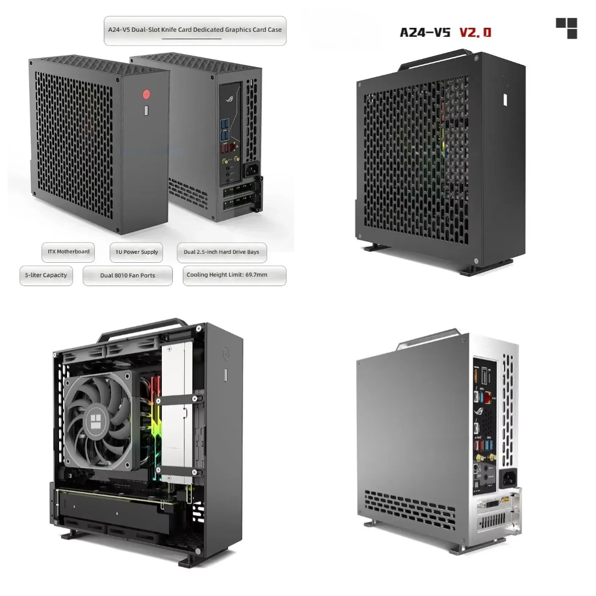 5リットルミニA24-V5 2.0 デュアルスロット シング - Pc Power Supply のレビューと価格