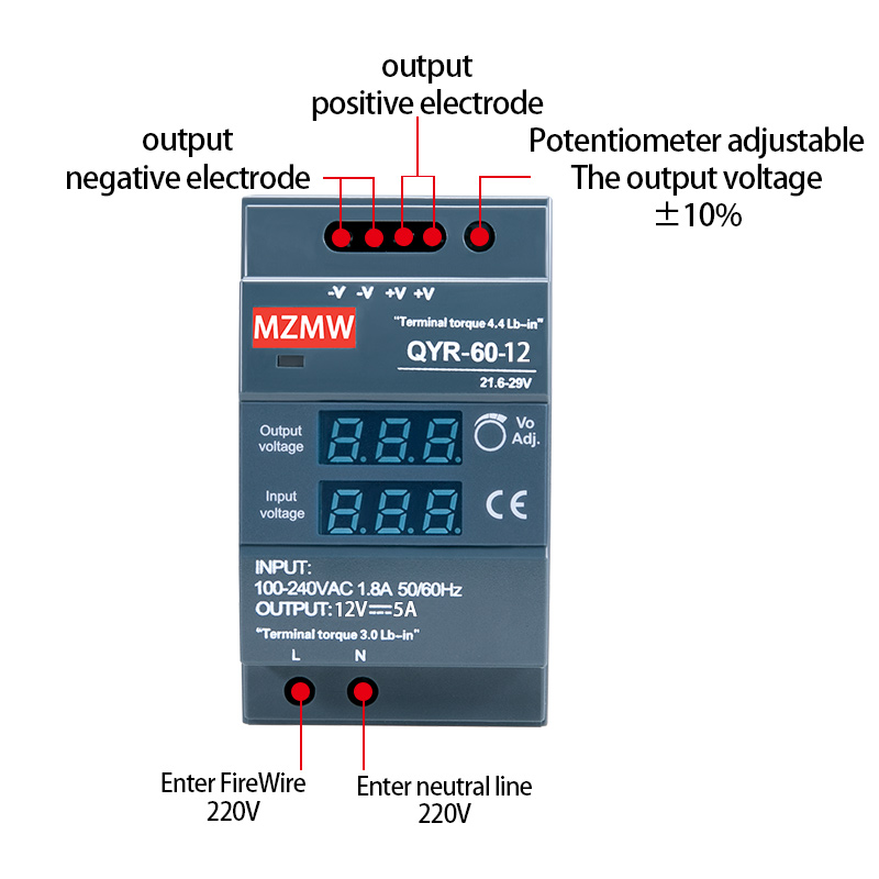 MZMW 60W 100W 150W DINレールスイッチン - Smps Power Supply のレビューと価格