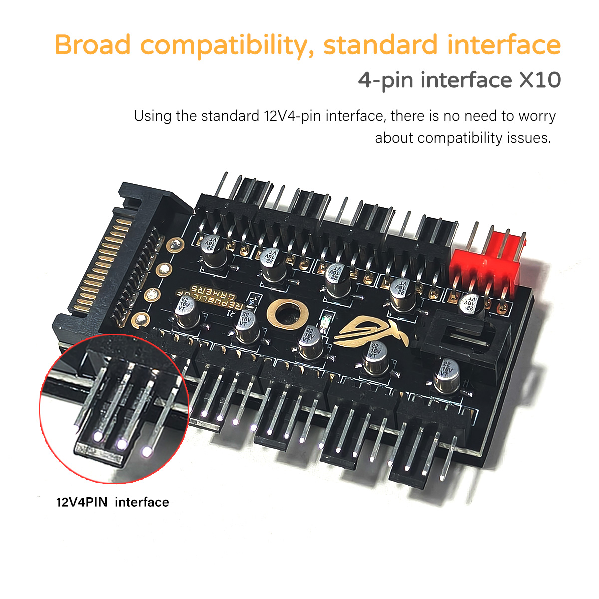 12V 4ピン PWM ファンコントローラーハブ、10ウェイ - Pc Power Supply のレビューと価格