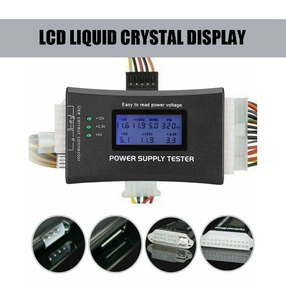 LCD ディスプレイ ATX 電源テスター 20/24 ピン - Power Supply Tester のレビューと価格