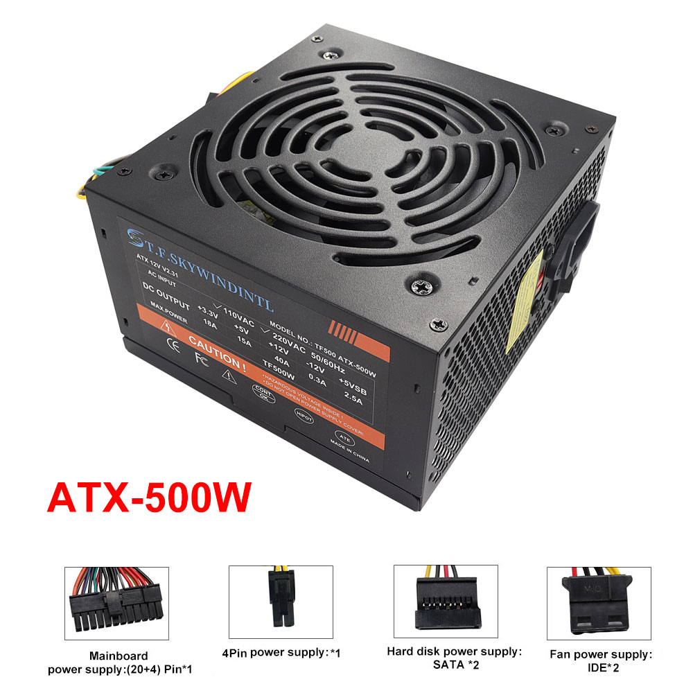 安価な500WブラックATXデスクトップゲーミングPC用PS - Power Supply 650W のレビューと価格