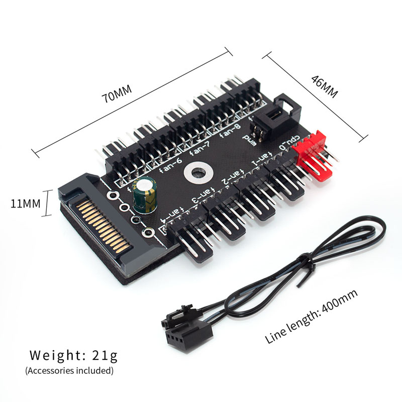 10ポート 4ピン PWM ファンハブスプリッター、Mole - Pc Power Supply のレビューと価格