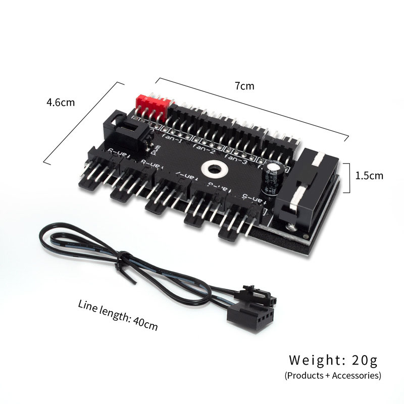 10ポート 4ピン PWM ファンハブスプリッター、Mole - Pc Power Supply のレビューと価格