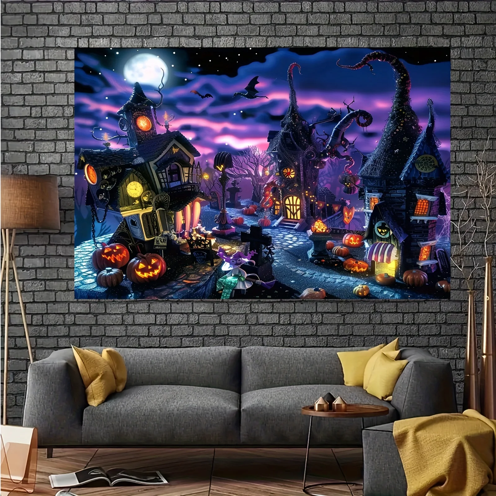 2D フラット ハロウィン テーマ バナー背景布 1 枚、ハ - Pc Power Supply のレビューと価格