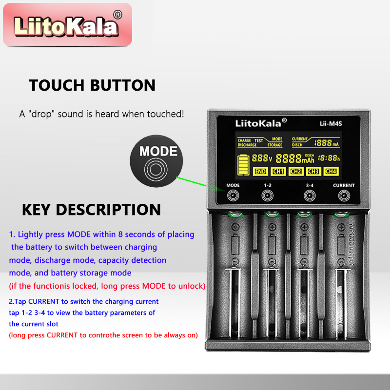 LiitoKala Lii-M4S タッチ充電器 (4 スロ - Power Supply Tester のレビューと価格